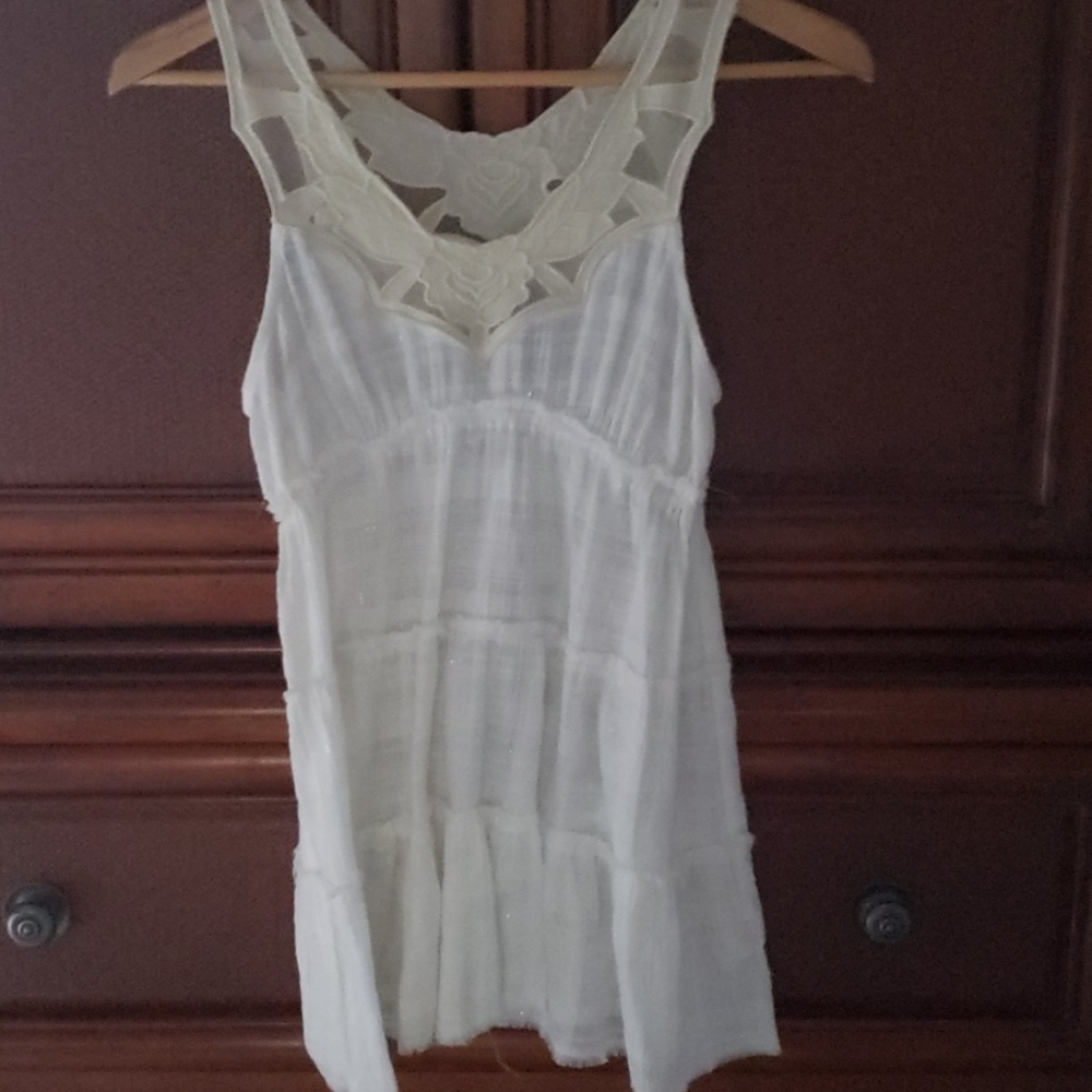 Free People embroidered sleeveless peasant top